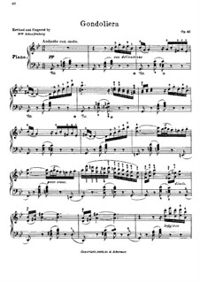 Gondoliera, Op.41: Für Klavier by Moritz Moszkowski