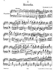 Vier polnische Volkstänze, Op.55: No.1 Mazurka, for piano by Moritz Moszkowski