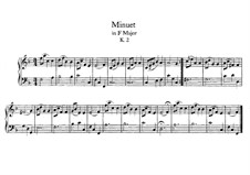 Menuett für Klavier in F-Dur, K.2: Für einen Interpreten by Wolfgang Amadeus Mozart