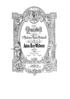 Quartett für Streicher in G-Dur, Op.14: Quartett für Streicher in G-Dur by Anton Beer-Walbrunn