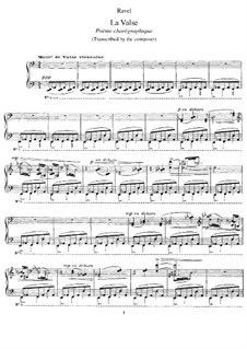 La valse. Choreographisches Poem für Orchester, M.72: Version für Klavier by Maurice Ravel