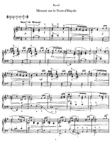 Menuet sur le nom d'Haydn, M.58: Für Klavier by Maurice Ravel