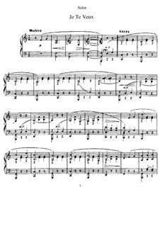 Je te veux: Für Klavier by Erik Satie
