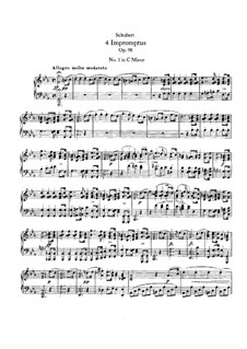 Vier Impromptus für Klavier, D.899 Op.90: Vollsammlung by Franz Schubert