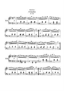 Acht Ländler für Klavier, D.378: Für einen Interpreten by Franz Schubert