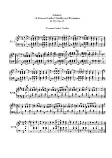 Sechzehn Ländler und zwei Ecossaises, D.734 Op.67: Vollsammlung by Franz Schubert