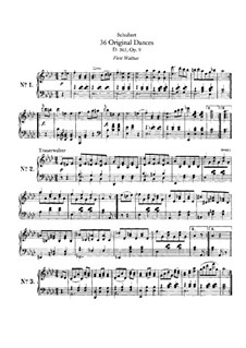 Sechsunddreissig ursprünglichen Tänze, D.365 Op.9: Vollsammlung by Franz Schubert