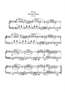 Deutscher Tanz für Klavier, D.722: Für einen Interpreten by Franz Schubert