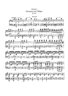 Ouvertüre für Orchestra im italienischer Stil in C-Dur, D.591 Op.170: Bearbeitung für Klavier, vierhändig - Stimmen by Franz Schubert