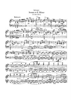 Sonate für Klavier Nr.6 in e-Moll, D.566: Für einen Interpreten by Franz Schubert