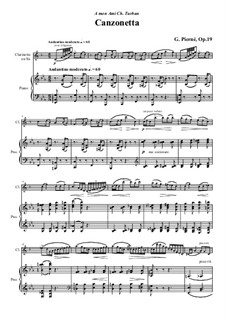 Canzonetta für Klarinette und Klavier, Op.19: Canzonetta für Klarinette und Klavier by Gabriel Pierné