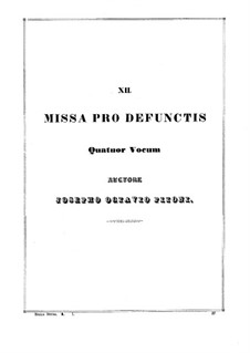 Missa pro defunctis: Teil I by Giuseppe Pitoni