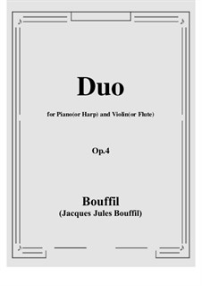 Duo für Klarinett und Harfe (oder Klavier), Op.4: Score, parts by Jacques-Jules Bouffil