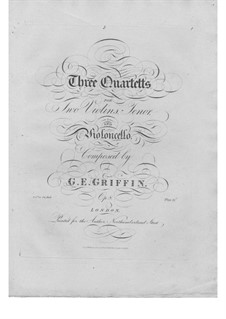 Drei Streichquartette, Op.8: Violastimmen by George Eugene Griffin