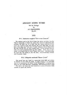 Ancient Scots Tunes for String Quartet, Op.82: Ancient Scots Tunes for String Quartet by Alexander Mackenzie