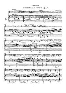 Sonate für Violine und Klavier Nr.5 'Frühling', Op.24: Partitur, Solostimme by Ludwig van Beethoven