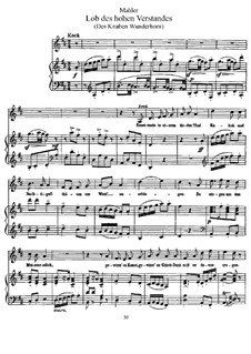 Des Knaben Wunderhorn: Lob des hohen Verstandes by Gustav Mahler