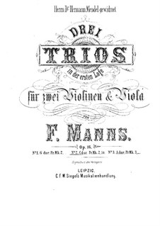 Drei Streichtrios, Op.16: Trio Nr.2 in С-Dur by Ferdinand Manns