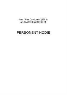 Personent Hodie (early Latin Carol): For brass band by Unknown (works before 1850)