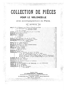 Zwei Stücke für Cello und Klavier, Op.38: Nr.2 Sonett – Partitur by Semjon Pantschenko