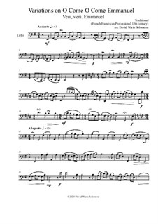 Variations on O come o come Emmanuel (Veni Veni Emmanuel): For cello solo by folklore