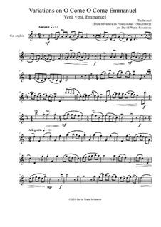 Variations on O come o come Emmanuel (Veni Veni Emmanuel): For cor anglais solo by folklore