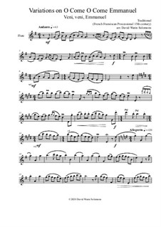 Variations on O come o come Emmanuel (Veni Veni Emmanuel): For flute solo by folklore