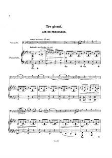 Tre giorni son che Nina: Für Cello und Klavier by Giovanni Battista Pergolesi