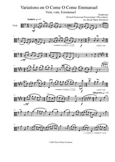Variations on O come o come Emmanuel (Veni Veni Emmanuel): For viola solo by folklore