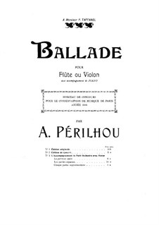 Ballade für Flöte, Harfe und Orchester: Vollpartitur by Albert Périlhou