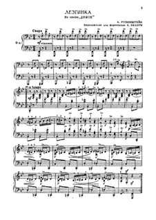 Der Dämon: Lezghinka, for piano by Anton Rubinstein