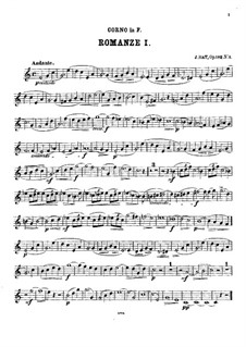 Zwei Romanzen für Horn (oder Cello) und Klavier, Op.182: Romanze Nr.1 – Hornstimme by Joachim Raff
