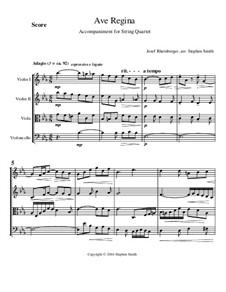 Ave Regina - String Quartet Accompaniment von J.G. Rheinberger auf ...