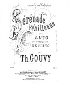 Sérénade vénitienne, für Bratsche und Klavier: Partitur by Louis Théodore Gouvy