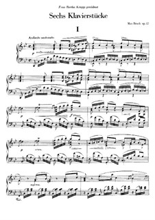 Sechs Stücke, Op.12: Vollsammlung by Max Bruch