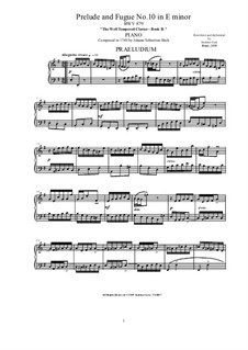 Präludium und Fuge Nr.10 in e-Moll, BWV 879: Für Klavier by Johann Sebastian Bach