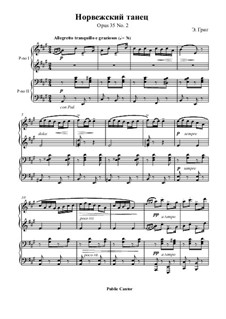 Dance No.2: Für Klavier, vierhändig by Edvard Grieg