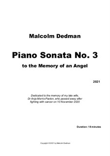 Piano Sonata No.3, MMS28: Piano Sonata No.3 by Malcolm Dedman