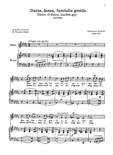 Danza danza fanciulla gentile: Für Stimme und Klavier by Francesco Durante