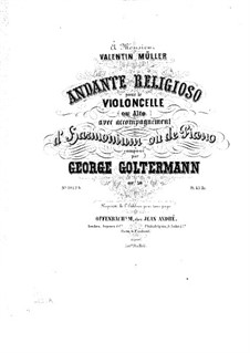 Andante religioso für Cello (oder Bratsche) und Harmonium (oder Klavier), Op.56: Cellostimme by Georg Goltermann