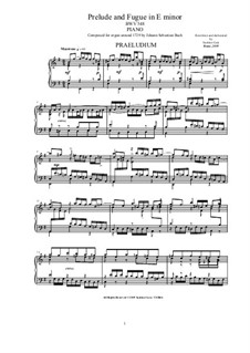 Präludium und Fuge Nr.18 in e-Moll 'Wedge', BWV 548: Für Klavier by Johann Sebastian Bach