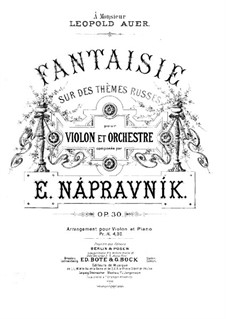 Fantasie in E-Dur, Op.30: Für Violine und Klavier by Eduard Napravnik