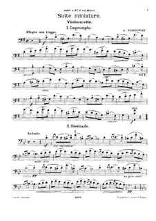 Suite miniature für Cello und Klavier: Solostimme by Aleksandr Nemerowski