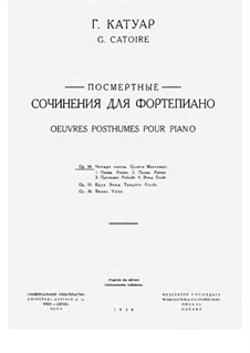 Vier Stücke für Klavier, Op.34: Etüde Nr.4 by Georgy Catoire