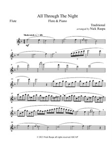 All Through the Night: Für Flöte und Piano – Flötenstimme by folklore