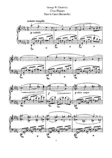 Fünf Stücke, F.43: Dans le Canot (Barcarolle) by George Whitefield Chadwick
