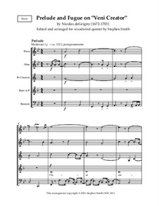 Prelude and Fugue on 'Veni Creator': Vollpartitur by Nicolas de Grigny
