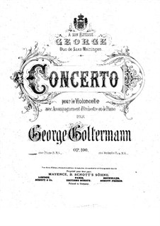 Cellokonzert Nr.6 in D-Dur, Op.100: Version für Cello und Klavier by Georg Goltermann