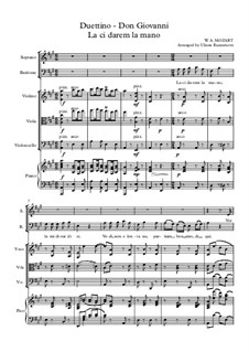 Reich mir die Hand, mein Leben: Für Duett und Quartett: Violine, Bratsche, Cello und Klavier by Wolfgang Amadeus Mozart