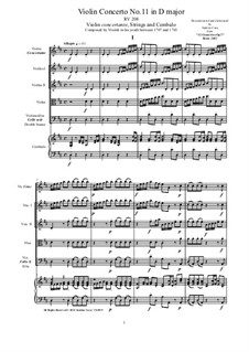 10 Concertos for Violin, Strings and Cembalo, Op.7: Concerto No.11, RV 208 by Antonio Vivaldi